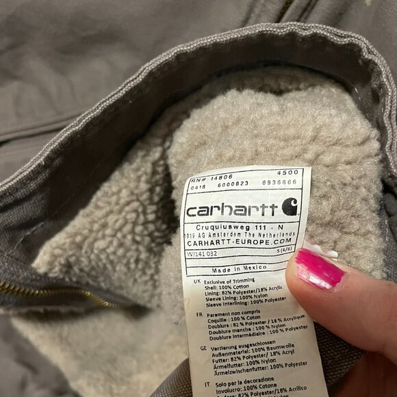Carhartt Women's Sherpa Lined Sandstone Sierra Jacket in Taupe Gray - Picture 11 of 17